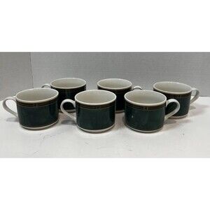 Emerald stoneware coffee mugs Cups Set Of 6 8821 Dishwasher Safe Some Flaw